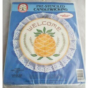 Candlewick Kit Pin Cushion Pineapple Hoop Craft New Bag 5926 Pre-Stenciled